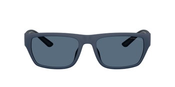 Das Bild zeigt die Emporio Armani Sonnenbrille EA4267U in mattblau gummiert von vorne.